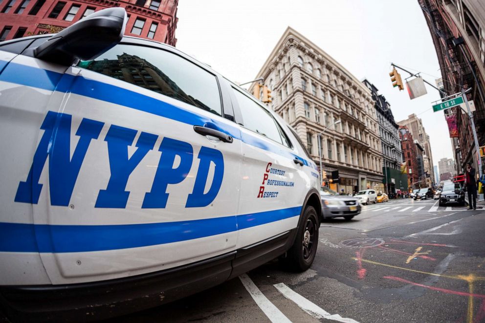 PHOTO: The NYPD logo is seen on a police car in this stock photo.