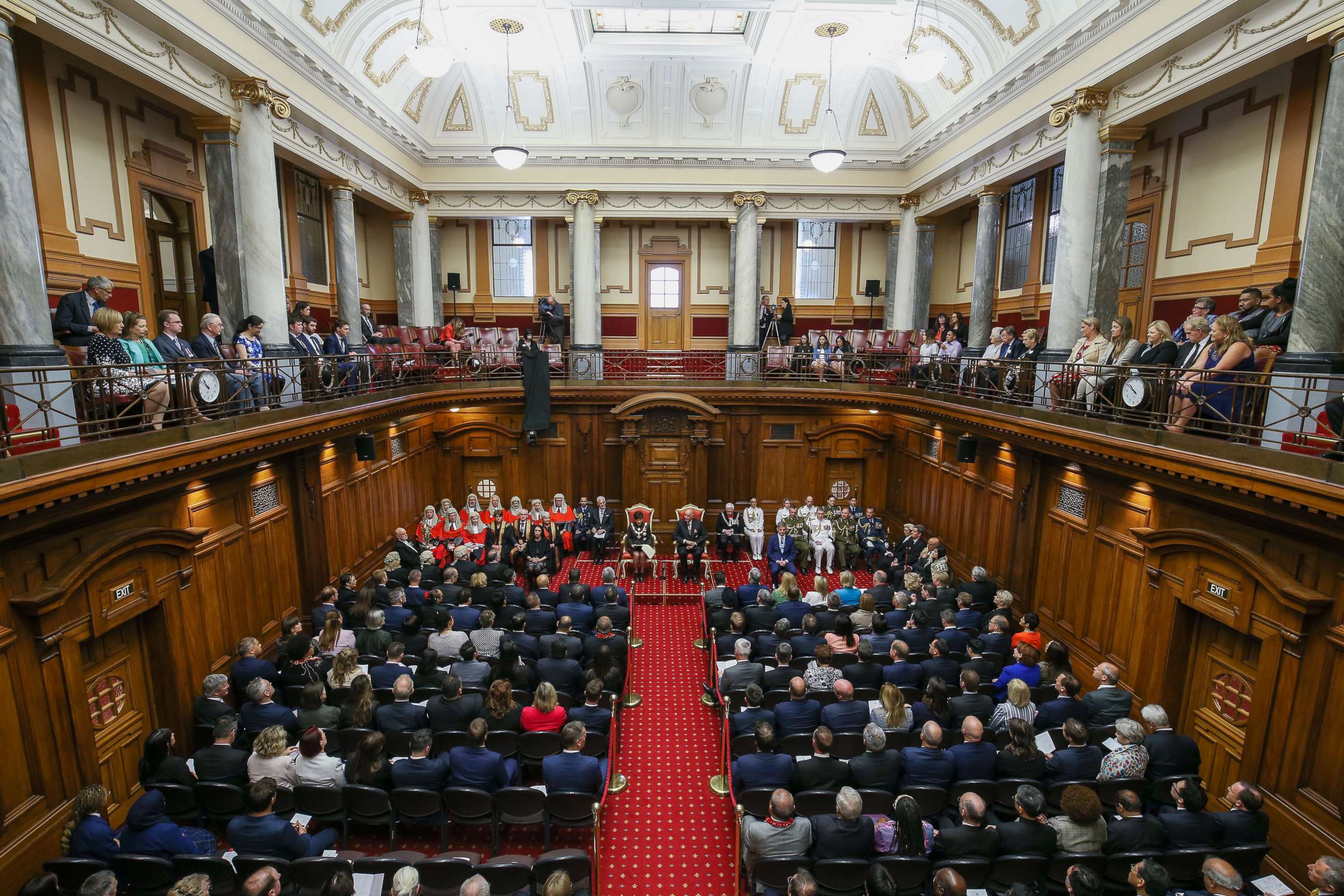 PHOTO: A general view of the Legislative Council Chamber during the State Opening of Parliament on Nov. 8, 2017 in Wellington, New Zealand.