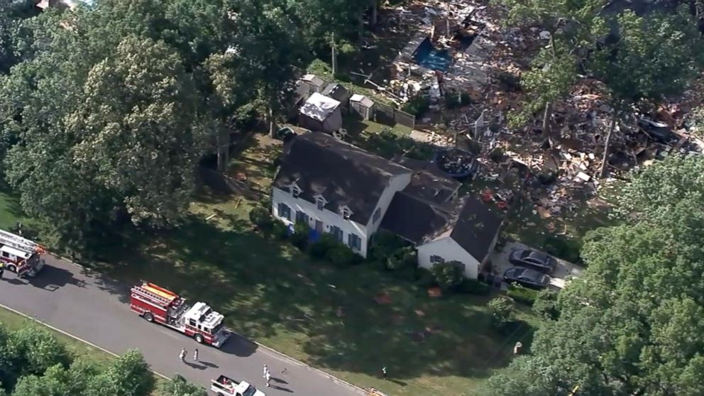 PHOTO: Two people died in a house explosion in Newfield, N.J., on July 8, 2018, officials said.