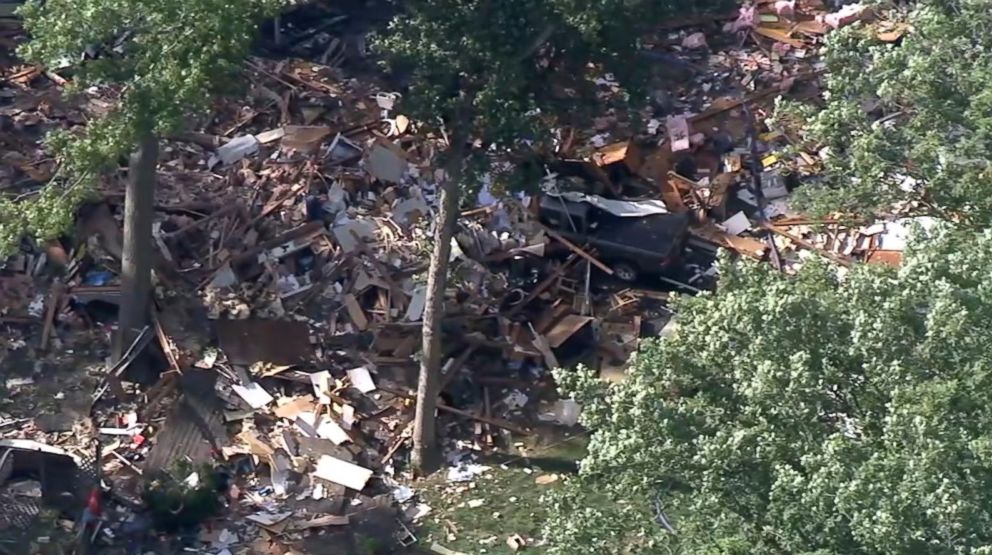 PHOTO: Two people died in a house explosion in Newfield, N.J., on July 7, 2018, officials said.