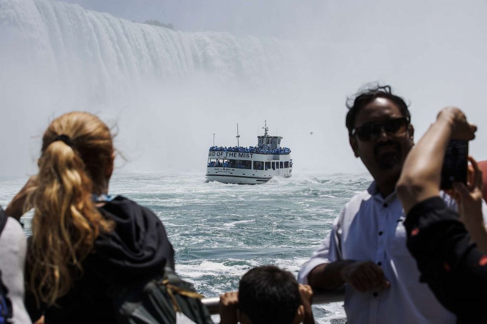 PHOTO: The Maid Of The Mist cruise ship from a viewing platform outside The Tunnel at the Niagara Parks Power Station in Niagara Falls, Ontario, Canada, July 10, 2022.