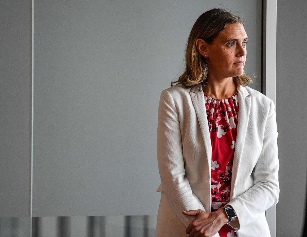 PHOTO: In this March 2020 photo, Orange County, Calif., Chief Health Officer Dr. Nichole Quick listens during a coronavirus press conference in Satna Ana, Calif.