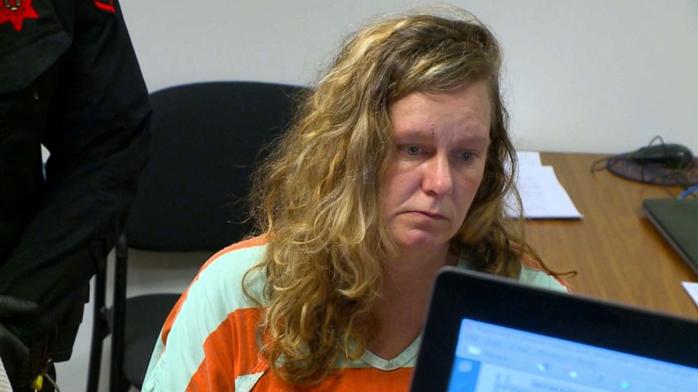 PHOTO: A woman identified by police as Nicole Poole makes an appearance at the Polk County Jail in Iowa after allegedly intentionally running over a 12-year-old black boy and then a 14-year-old Latino girl on Dec. 9, 2019.