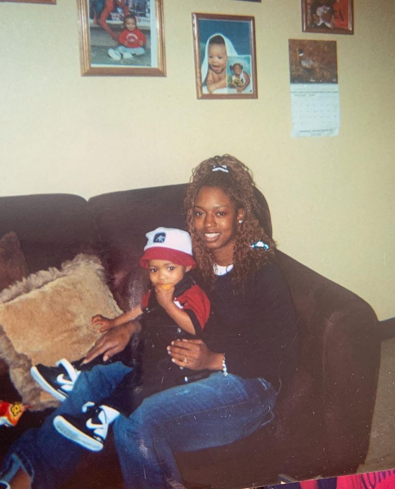 PHOTO: Nigel is shown as a baby on his mother Camika's lap.