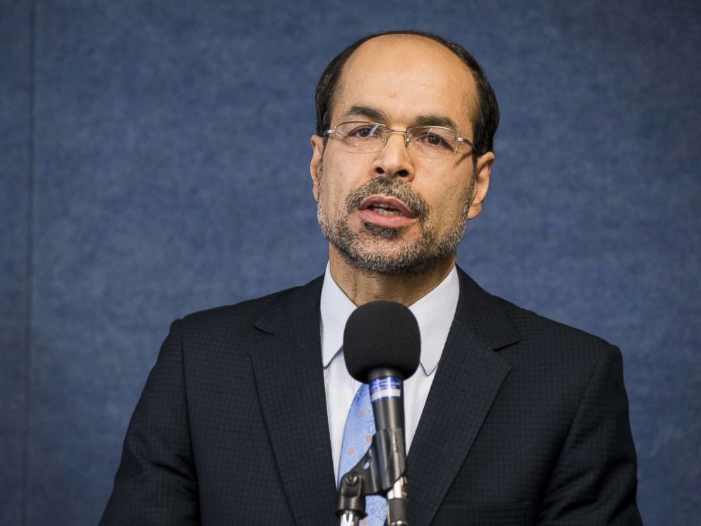 PHOTO: Nihad Awad, Executive Director of the Council on American-Islamic Relations, speaks at the National Press Club in Washington, DC, Dec. 5, 2017.