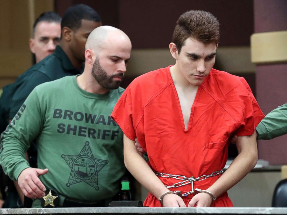 PHOTO: Nikolas Cruz is escorted into the courtroom for his arraignment at the Broward County Courthouse March 14, 2018 in in Fort Lauderdale, Fla.