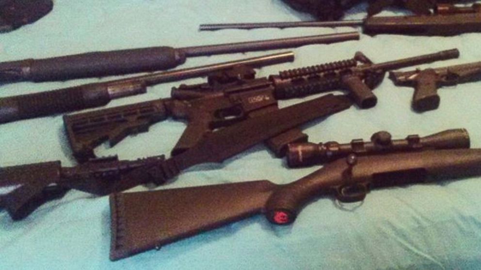 A photo posted to Nikolas Cruz's Instagram account shows weapons lying on a bed.