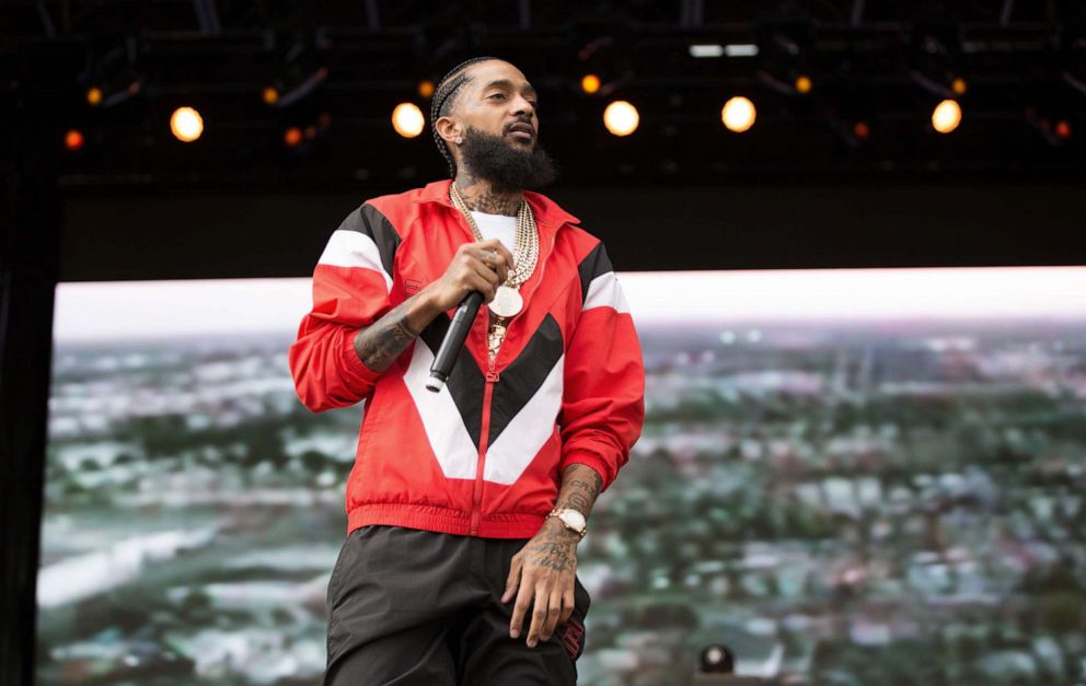 PHOTO: Rapper Nipsey Hussle performs on stage at RFK Stadium, on April 28, 2018, in Washington, DC 