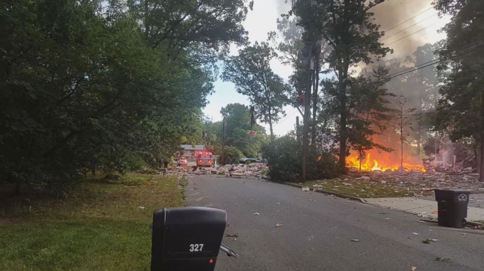 PHOTO: Two people died in a house explosion in Newfield, N.J., on July 7, 2018, officials said.