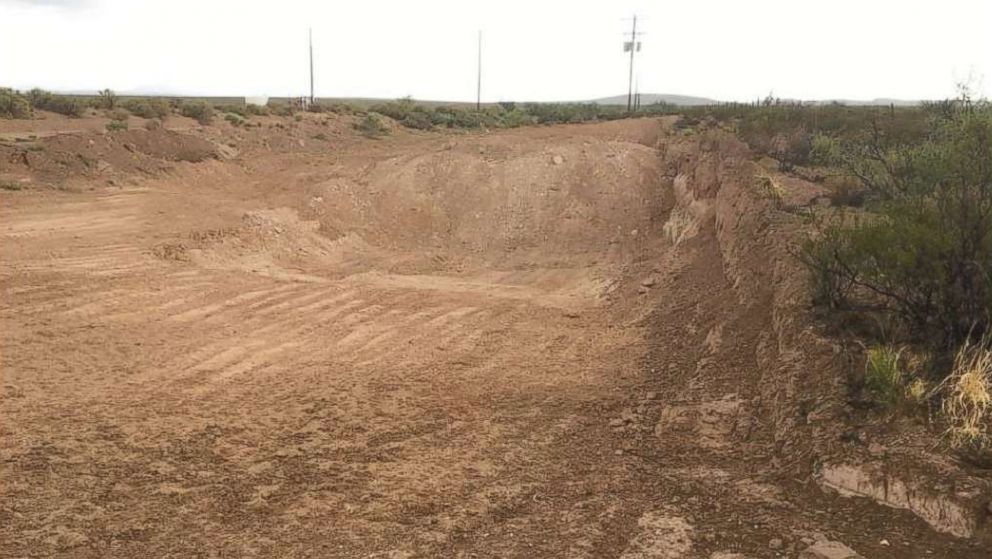 PHOTO: Closeup shots of the gutted earth where News Mexico State Land Trust officials claim was being "pilfered" by unauthorized Texas roadworkers to repair a dusty byway.