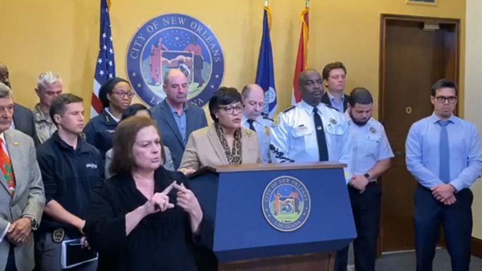 PHOTO: New Orleans Mayor LaToya Cantrell speaks to reporters after the city's computer network was taken offline by a cyberattack, Dec. 13, 2019.