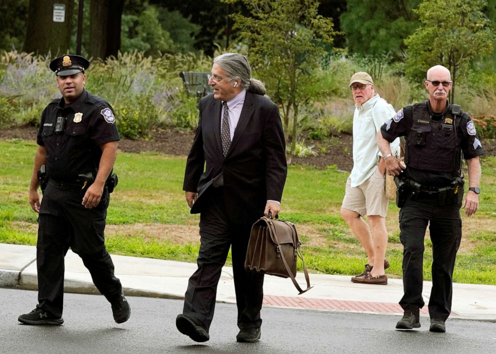 PHOTO: Norm Pattis, an attorney representing Alex Jones arrives at the court house as Jones faces a second defamation trial over Sandy Hook claims in Waterbury, Connecticut, U.S., September 13, 2022.  
