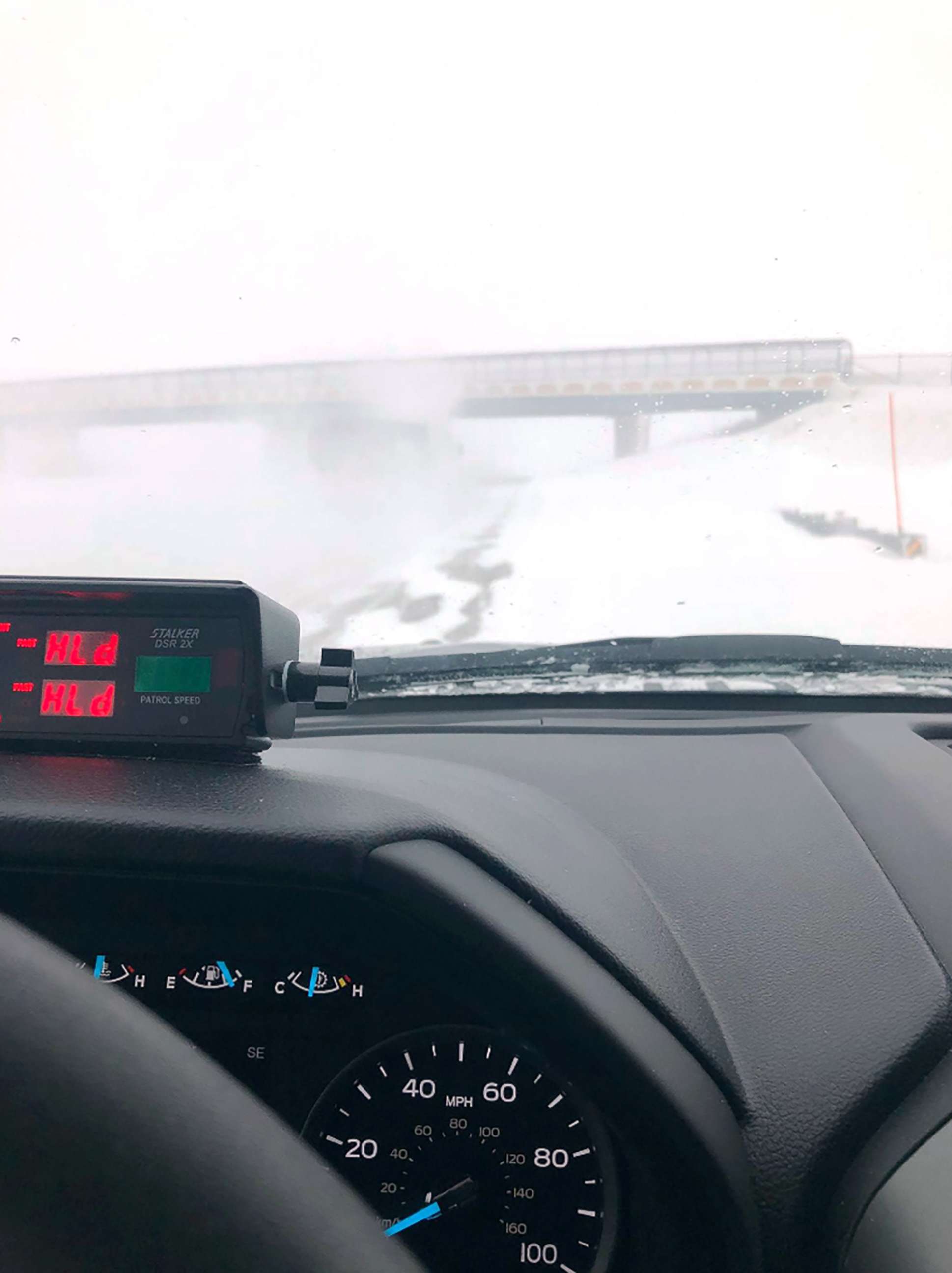 PHOTO: North Dakota Highway Patrol gives residents updates on road conditions following a blizzard on Feb. 6.