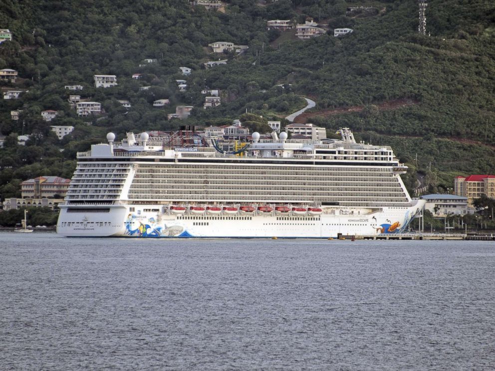 PHOTO: Norwegian Escape, a cruise ship operated by the Norwegian Cruise Line, approaches the harbor in Charlotte Amalie, St. Thomas in the U.S. Virgin Islands, Dec. 15, 2015.