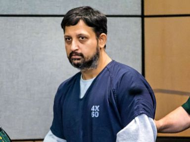 PHOTO: Nouman Raja is brought into the courtroom for sentencing for the shooting death of Corey Jones, April 25, 2019, in West Palm Beach, Fla.