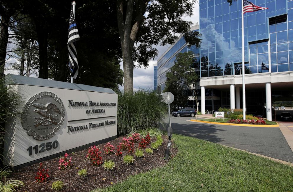 PHOTO: A general view shows the National Rifle Association headquarters, in Fairfax, Va., Aug. 6, 2020.