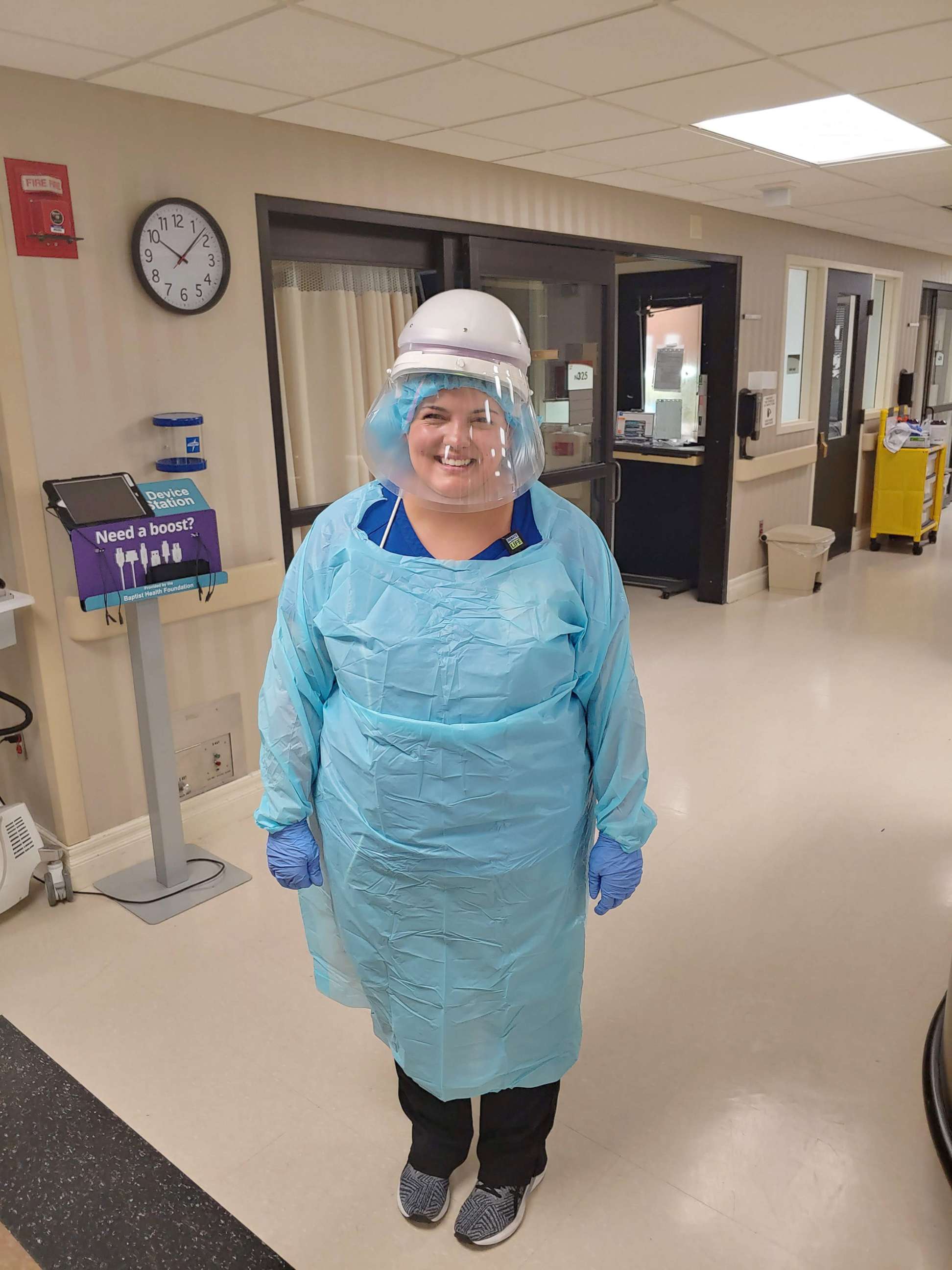 PHOTO: Kayla Chelf, a nurse in the coronary care unit Baptist Health global in Louisville, Ky. 