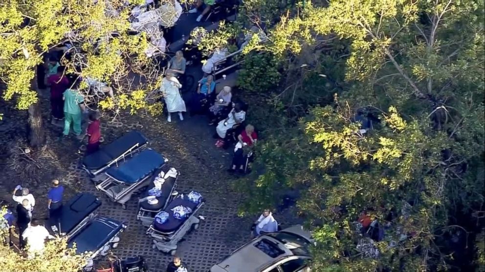 Hurricane Irma knocks out air conditioning at the Rehabilitation Center of Hollywood Hills in Hollywood, Fla.