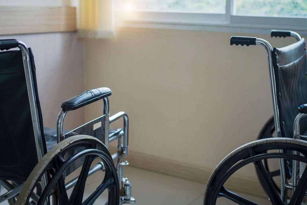 PHOTO: Stock photo of empty wheelchairs in a room.