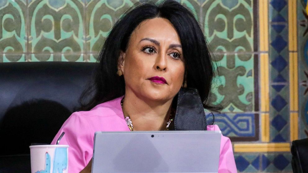 PHOTO: Council President Nury Martinez motion to appoint Heather Hutt as an interim council member for the 10th District, failed to receive the 10 votes required for a public hearing at City Hall, Aug. 30, 2022, in Los Angeles.