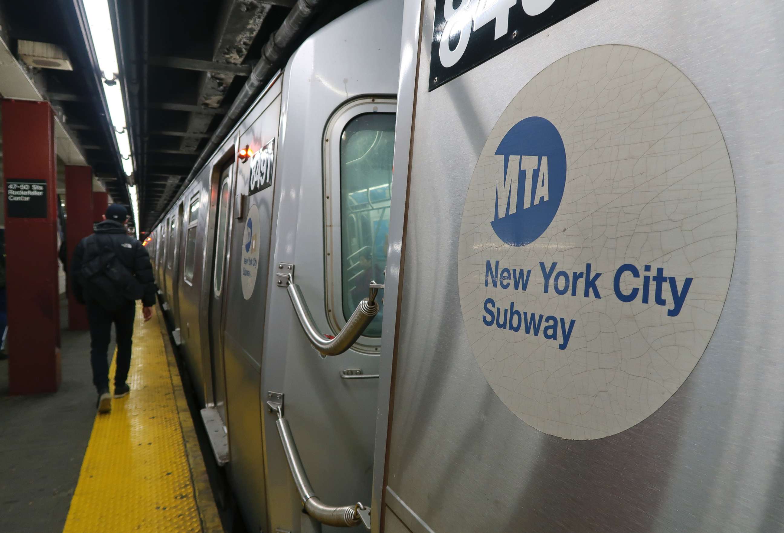 PHOTO: Subway train pulls into a station in New York City.