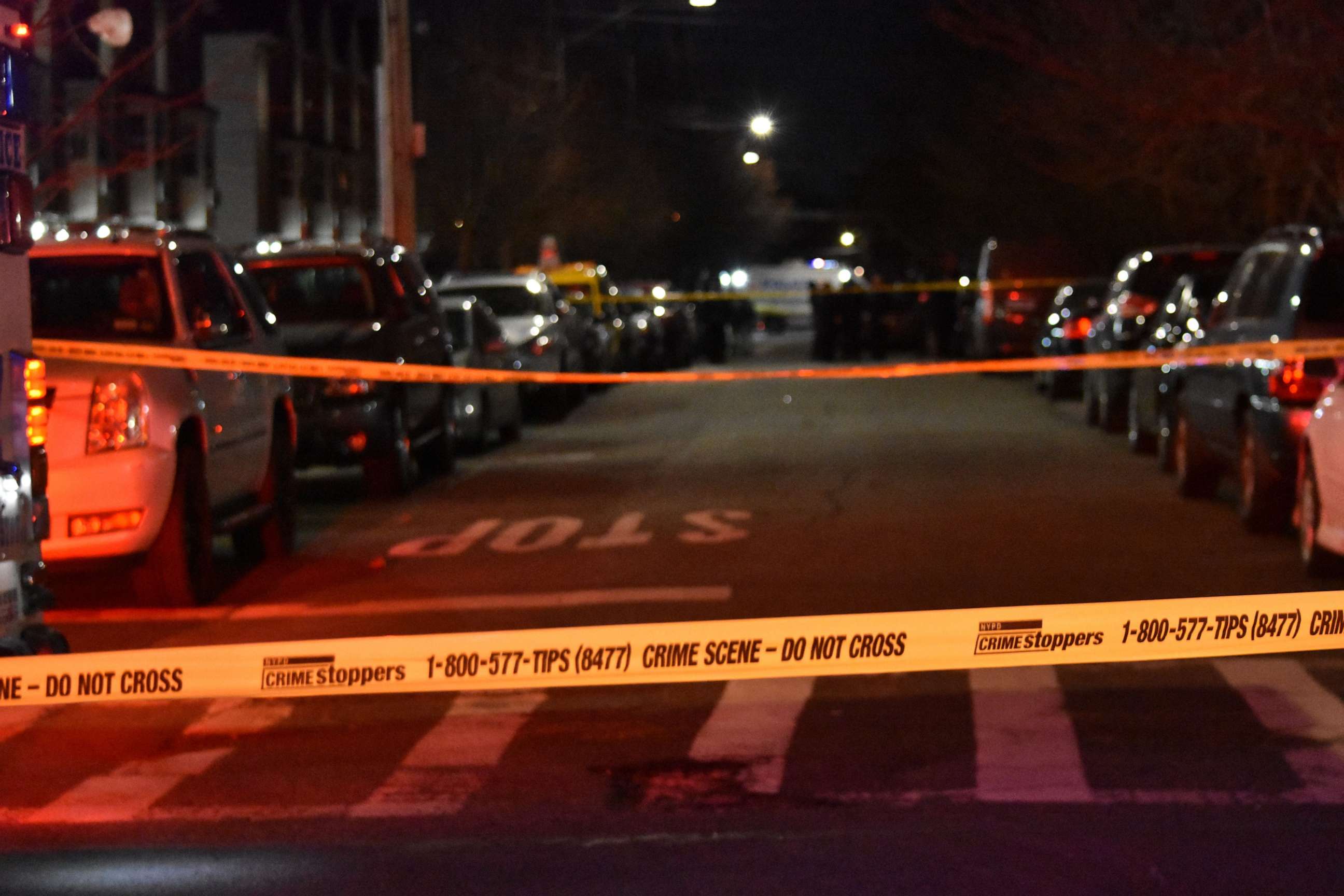 PHOTO: Police tape blocks off a section of Ruby Road after an off-duty New York City Police Department officer was shot in Brooklyn, New York, Feb. 4, 2023.