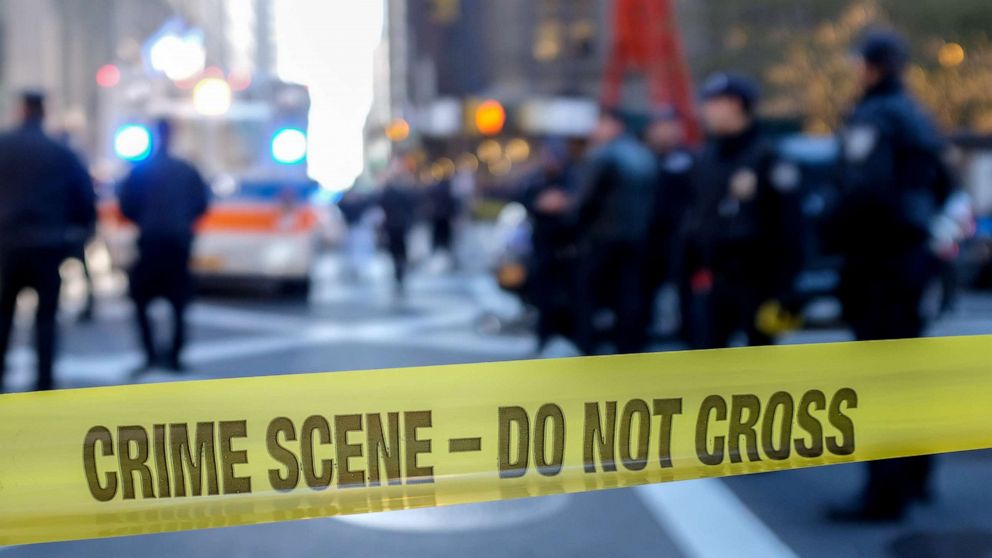 PHOTO: Police block off a crime scene in New York City.