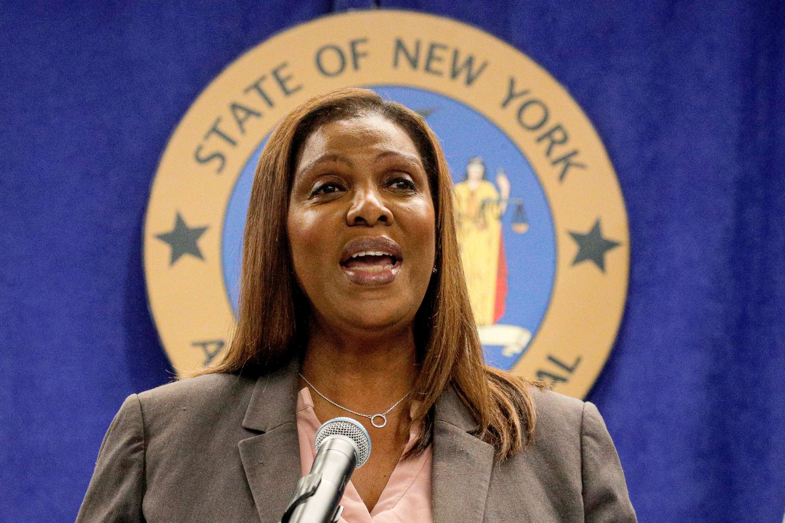 PHOTO:New York State Attorney General, Letitia James, speaks during a news conference, to announce criminal justice reform in New York, May 21, 2021. 