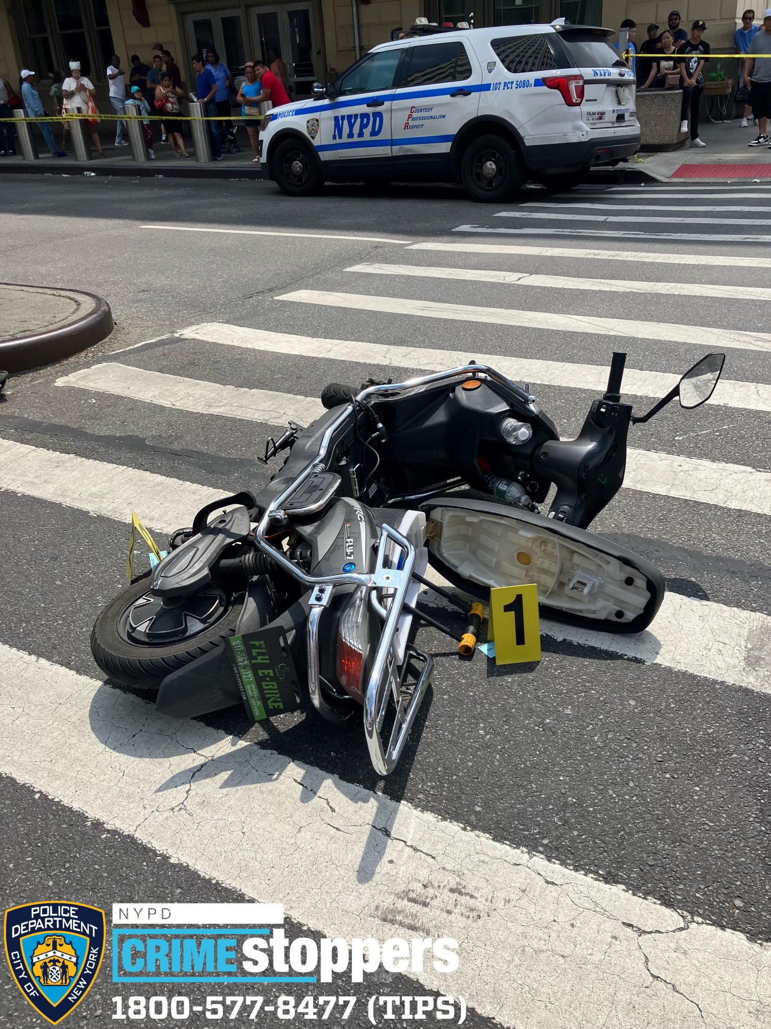 PHOTO: Police released this photo of a scooter they say was involved in a shooting spree in Queens, New York, July 8, 2023.