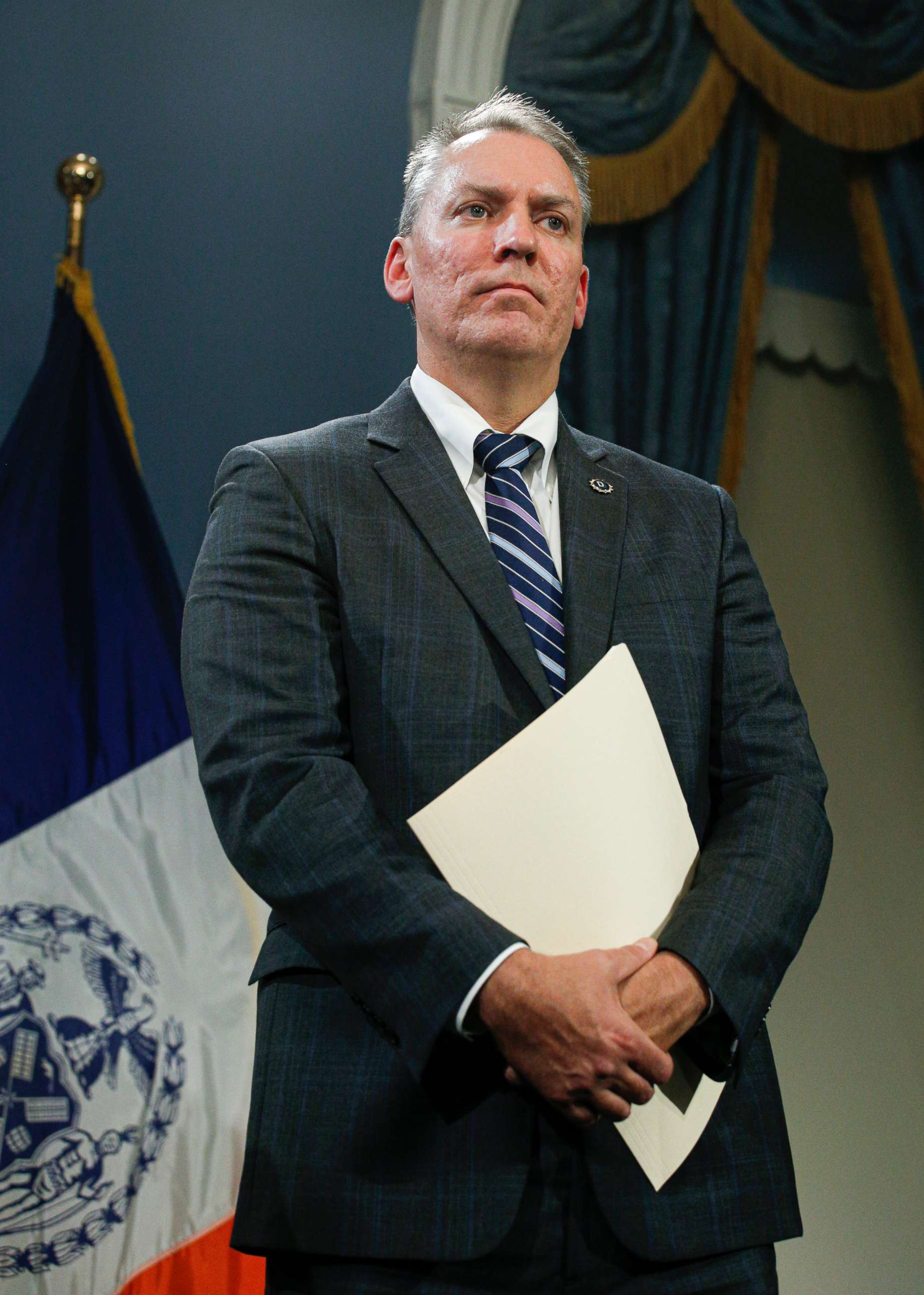 PHOTO: Dermot Shea attends a press conference announcing that will be the new NYPD Commissioner on Nov. 4, 2019, in New York City.