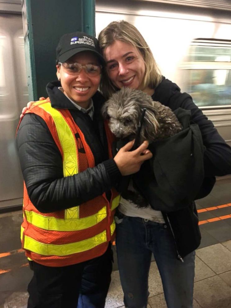 PHOTO: Officials rescued a dog from the subway tracks in New York, Feb. 16, 2017.