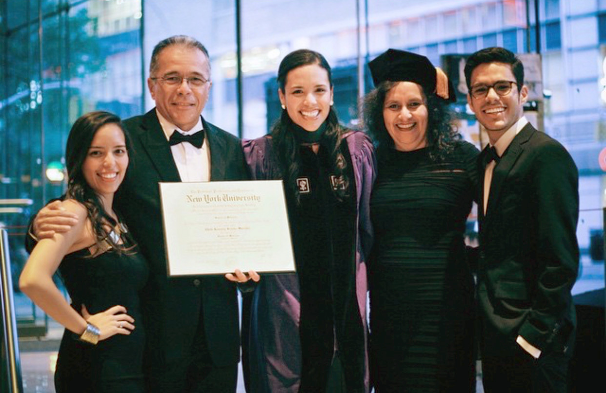 PHOTO: Dr. Edith Bracho-Sanchez and her family on the day of her graduation from NYU Medical School in 2015. 
