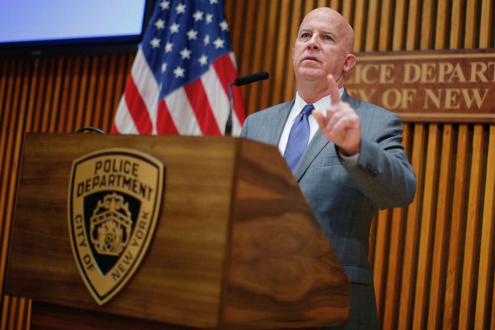 PHOTO: New York Police  Department Commissioner James P. O'Neill speaks at a news conference at Police Headquarters in New York, Aug. 19, 2019.