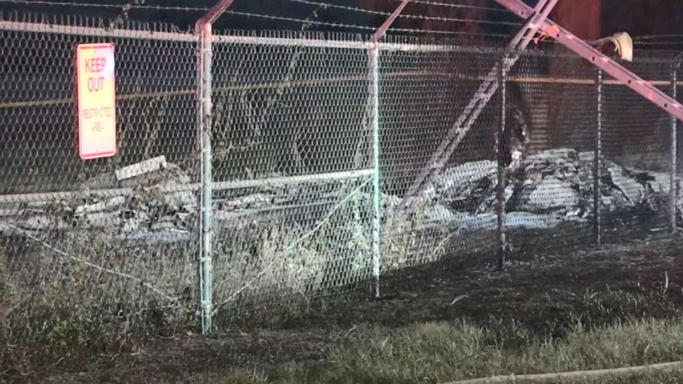 PHOTO: Debris is seen from a plane crash that killed nine people near Dillingham Airfield on Oahu, Hawaii, on Friday, June 21, 2019. 