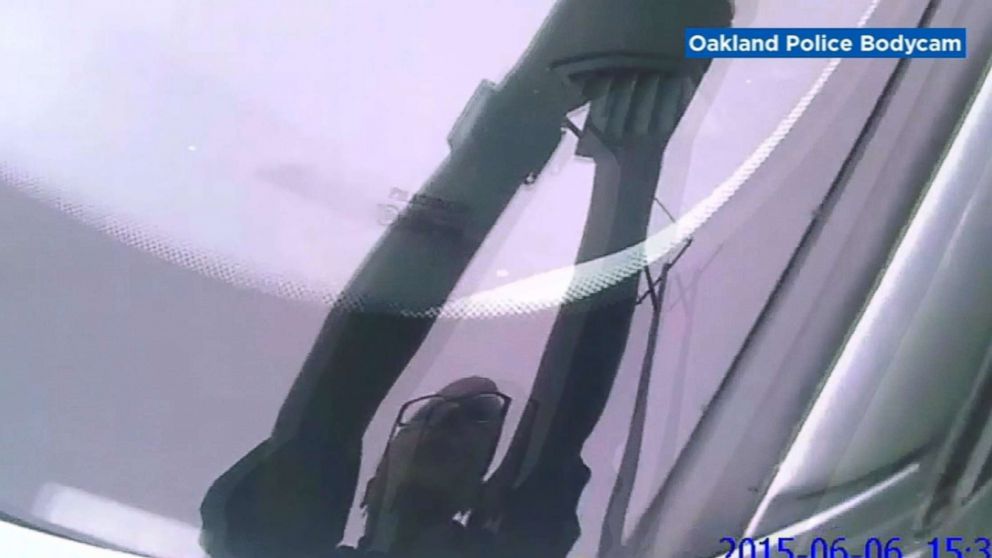 PHOTO: A still image from a bodycam video released by Oakland police of a deadly shooting of a man found passed out behind the wheel of a car in Oakland, Calif., in June 2015, after officers claimed he reached for a loaded handgun when confronted.