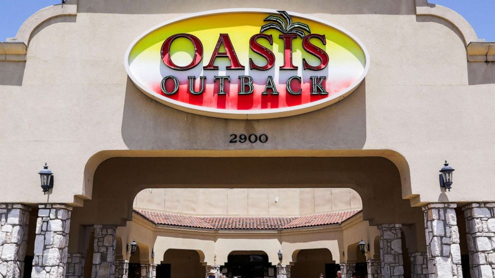 PHOTO: In this May 25, 2022, file photo, an exterior view of Oasis Outback, the store where a gunman who killed 19 children and two teachers at Robb Elementary School purchased his weapons, is shown in Uvalde, Texas.