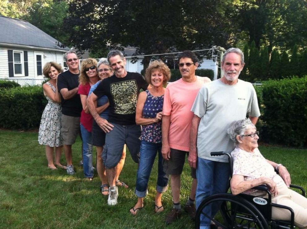 PHOTO: Some of the nine O'Brien siblings in an undated photo with their mother. They are staying in an AirBnB together as their mother fights COVID-19.
