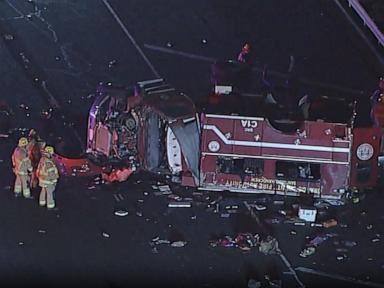 8 firefighters injured as truck rolls over in Irvine, California