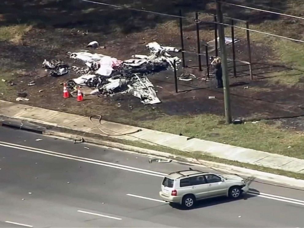 PHOTO: A small plane crashed into an SUV, Oct. 31, 2019, in Ocala, Florida, killing both plane passengers and injuring the driver.
