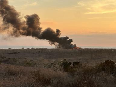 Flames billow after military helicopter makes emergency landing on Camp Pendleton