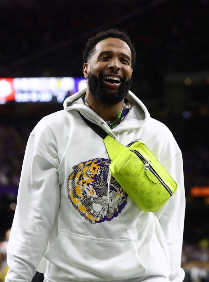 PHOTO: LSU Tigers former player Odell Beckham, Jr. is shown before the College Football Playoff national championship game against the Clemson Tigers at Mercedes-Benz Superdome, New Orleans, Jan. 13, 2019.