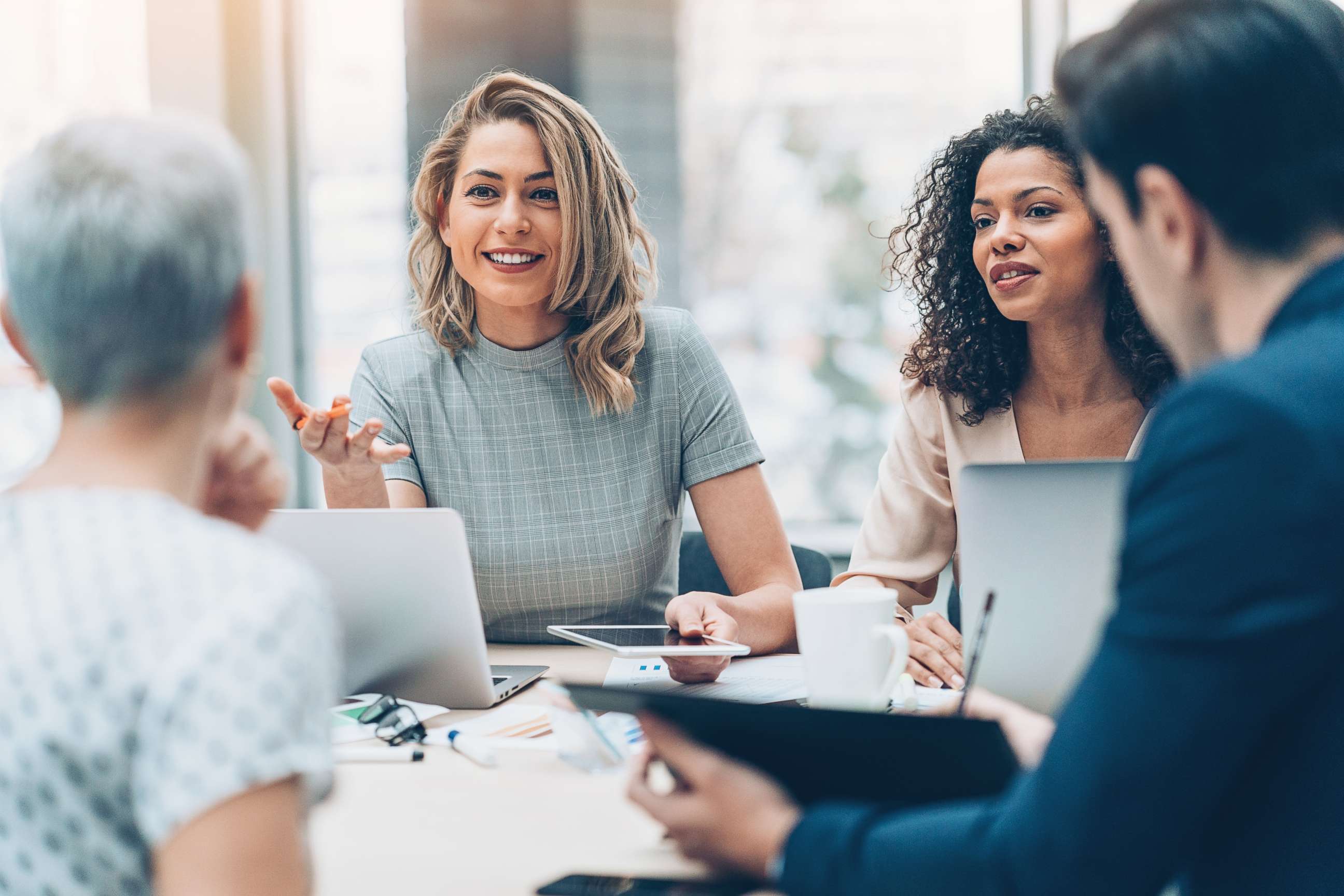 PHOTO: Group of people on a business meeting in an undated stock photo.