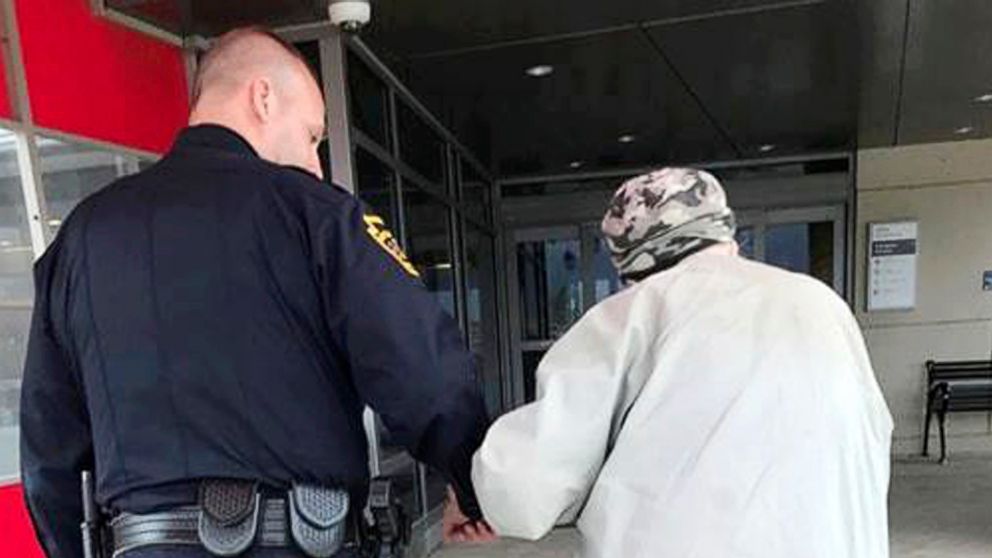 PHOTO: Jason Bentley, left, deputy chief of the department, escorts an 84-year-old man to see his wife, also 84, in the emergency department of UPMC Susquehanna hospital in Williamsport, Pa.