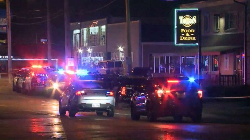 PHOTO: An off-duty police officer died after shots were fired inside a Racine, Wis. bar during an armed robbery, June 17, 2019.