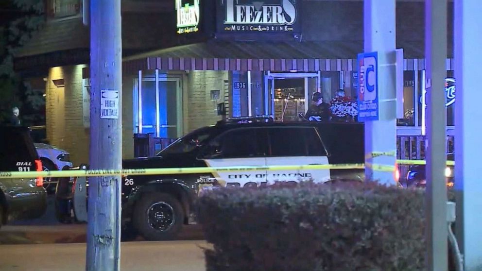 PHOTO: An off-duty police officer died after shots were fired inside a Racine, Wis. bar during an armed robbery, June 17, 2019.