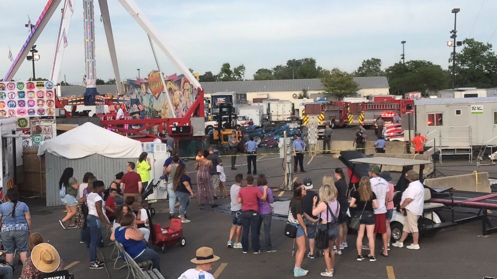 PHOTO: A ride called Fireball malfunctioned causing numerous injuries at the Ohio State Fair in Columbus, Ohio, July 26, 2017.