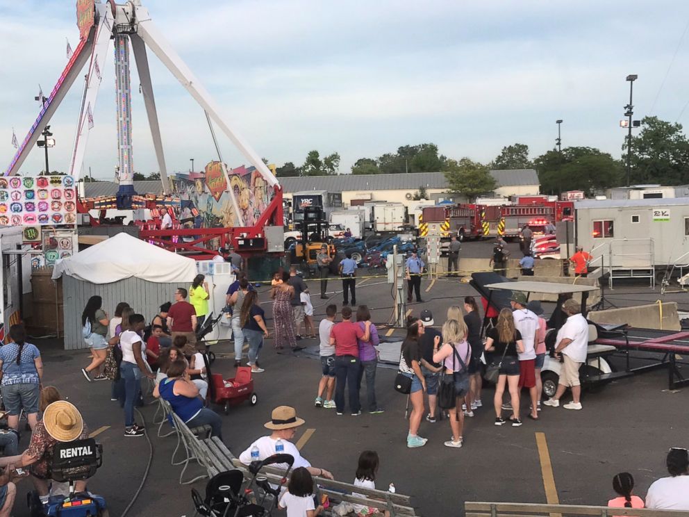 PHOTO: A ride called Fireball malfunctioned causing numerous injuries at the Ohio State Fair in Columbus, Ohio, July 26, 2017.