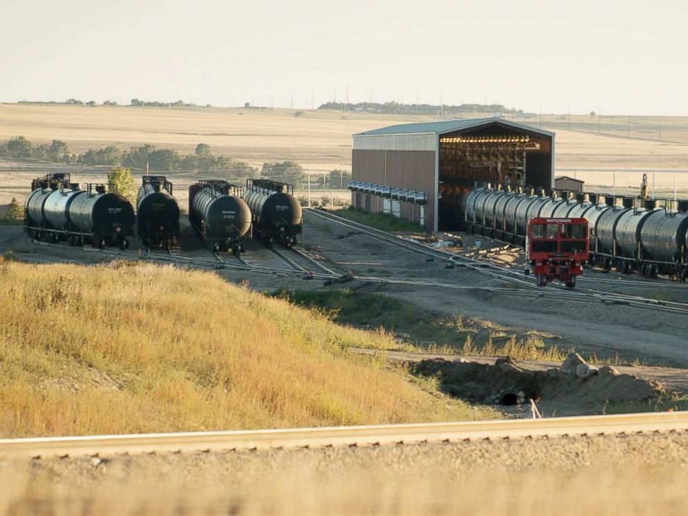 PHOTO: Tank cars are seen at a transfer station called a Colt Hub, operated by Inergy Crude Logistics, waiting to be filled with crude oil from trucks coming in from the Bakken oil fields in the small town of Epping, N.D., Sept 15, 2013.