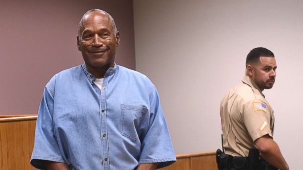 PHOTO: In this July 20, 2017, file photo, former NFL football star O.J. Simpson enters for his parole hearing at the Lovelock Correctional Center in Lovelock, Nevada.