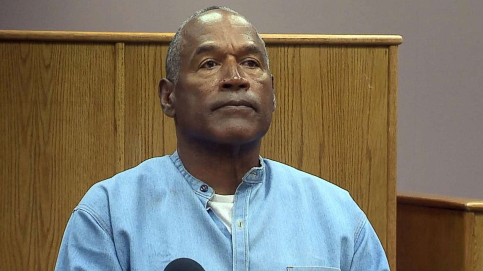 PHOTO: O.J. Simpson appears in the parole hearing room to attend his hearing at the Lovelock Correctional Center in Lovelock, Nevada, July 20, 2017.